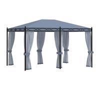vidaXL Cenador con pantallas de malla acero gris antracita 3x4 m