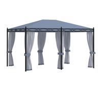 vidaXL Cenador con pantallas de malla acero gris antracita 3x4 m