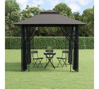 vidaXL Cenador con paredes acero gris antracita 300x300x270 cm