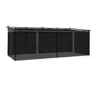 vidaXL Cenador con paredes de malla acero gris antracita 6x3 m