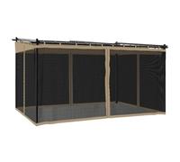 vidaXL Cenador con paredes de malla acero 4x3 m cenador de jardín Color Crema, Antracita, Taupé y mas