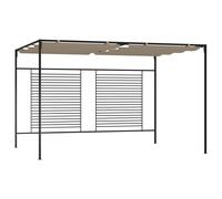 vidaXL Cenador con techo retráctil gris taupe 3x4x2,3 m 180 g/m²