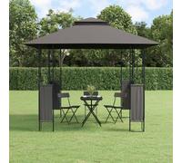 vidaXL Cenador con tejado acero gris antracita Dimensiones 300 x 300 x 270 cm, 400 x 300 x 270 cm