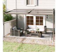 vidaXL Cenador con tejado aluminio y acero gris antracita 4x3x2,5 m