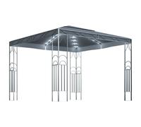 vidaXL Cenador con Tira de Luces 300x300 cm Pérgola Parasol Carpa Jardín Color Crema, Antracita, y mas