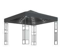 vidaXL Cenador con Tira de Luces 3x3 m Tela Pérgola Parasol Carpa Color Crema, Antracita, y mas
