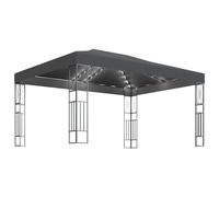 vidaXL Cenador con Tira de Luces 3x4 m Tela Pérgola Parasol Carpa Color Crema, Antracita, y mas