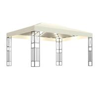 vidaXL Cenador con Tira de Luces 3x4 m Tela Pérgola Parasol Carpa Color Crema, Antracita, y mas