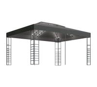 vidaXL Cenador con Tira de Luces 4x3x2,7 m Pérgola Parasol Carpa Jardín Color Blanco, Antracita, y mas