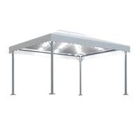 vidaXL Cenador con Tira de Luces Aluminio 400x300 cm Pérgola Parasol Color Antracita, Crema, y mas