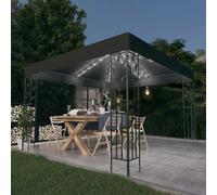 vidaXL Carpa Cenador de Jardín con Tira de Luces 3x3 m 180 g/m² Parasol Color Blanco, Taupé, Antracita y mas