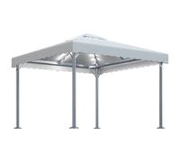 vidaXL Cenador con tira de luces LED aluminio crema 300x300 cm