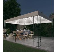 vidaXL Cenador con tira de luces LED blanco 4x3x2,7 m