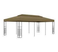 vidaXL Cenador de jardín 6x3x2,7 m gris taupe 180 g/m²