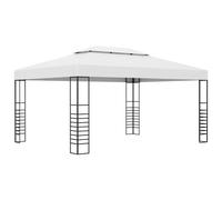 vidaXL Cenador de jardín acero recubrimiento polvo blanco 4x3x2,7 m