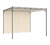 vidaXL Cenador de Jardín con Cortina Lateral Gazebo Quiosco Exterior Color Crema, Antracita, y mas