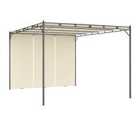 vidaXL Cenador de jardín Gazebo con cortina lateral 4x3x2,25 m impermeable crema