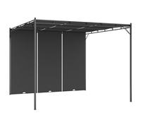 vidaXL Cenador de Jardín con Cortina Lateral Gazebo Quiosco Exterior Color Crema, Antracita, y mas