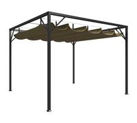 vidaXL Cenador de Jardín con Techo Retráctil 3x3m 180 g/m² Pérgola Color Taupé, Antracita, Blanco y mas