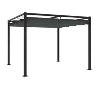 vidaXL Cenador de jardín con techo retráctil acero antracita 3x3 m
