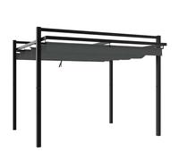 vidaXL Cenador de jardín con techo retráctil aluminio antracita 3x3 m