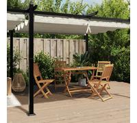 vidaXL Cenador de jardín con techo retráctil aluminio crema 3x6 m