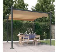 vidaXL Cenador de Jardín con Techo Retráctil Gris Taupe 3x3 m Carpa Pérgola
