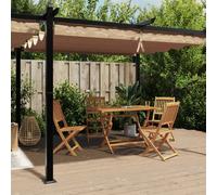 vidaXL Cenador de jardín con techo retráctil taupe 3x6 m
