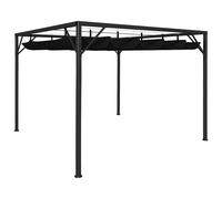 vidaXL Cenador de jardín con tejado retráctil gris antracita 3x3 m