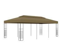 vidaXL Cenador de Jardín Pérgola Patio Toldo Sombrilla Tienda Carpa de Celebraciones Fiesta Desmontable Bodas 6x3x2,7 m Gris Taupe 180 g/m²