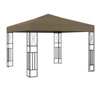 vidaXL Cenador de tela gris taupé 3x3 m