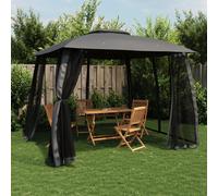 vidaXL Cenador doble techo paredes malla acero antracita 2,93x2,93 m