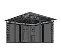Cenador Mosquitera Y Tira Luz Led Antracita 3x3x2,73m 180 G/m² Vidaxl