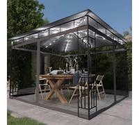 Cenador Mosquitera Y Tira Luz Led Antracita 3x3x2,73m 180 G/m² Vidaxl