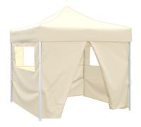 vidaXL Cenador plegable con 4 paredes colore crema 3x3 m