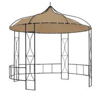 vidaXL Cenador redondo gris taupe 300x290 cm