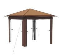 vidaXL Cenador sin pared lateral de 2,6 x 2,6 m, beige y marrón