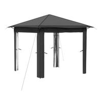 vidaXL Cenador sin pared lateral de 2,6 x 2,6 m, gris claro y antracita, moderno, resistente a la intemperie, cubierta portátil para eventos, tienda de campaña de fácil instalación, solución de sombra