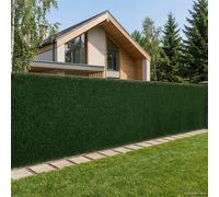 vidaXL Cerca Artificial Verde oscuro 1,5 x 3 m PVC y Acero