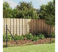 vidaXL Cerca de alambre con pinchos de anclaje gris antracita 0,8x25 m