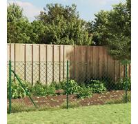 vidaXL Cerca de alambre con pinchos de anclaje verde 1,1x25 m