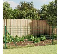 vidaXL Cerca de alambre con pinchos de anclaje verde 1x25 m