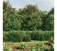 vidaXL Cerca de alambre de acero galvanizado verde 2x25 m