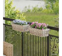 vidaXL Cesta Colgante para Plantas GENDT 2 uds. Gris natural