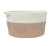 vidaXL Cesta de almacenaje algodón Ø40x25 cm Marrón y blanco