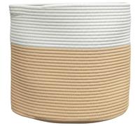 vidaXL Cesta de almacenaje algodón Ø40x35 cm Beige y blanco