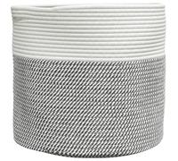 vidaXL Cesta de almacenaje algodón Ø40x35 cm Gris y blanco