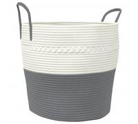 vidaXL Cesta de almacenaje algodón Ø43x38 cm Gris