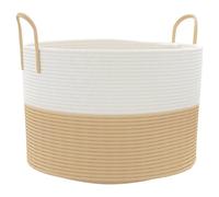 vidaXL Cesta de almacenaje algodón Ø51x33 cm Beige y blanco