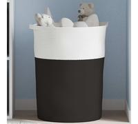 vidaXL Cesta de almacenaje algodón negro y blanco Ø49x65 cm